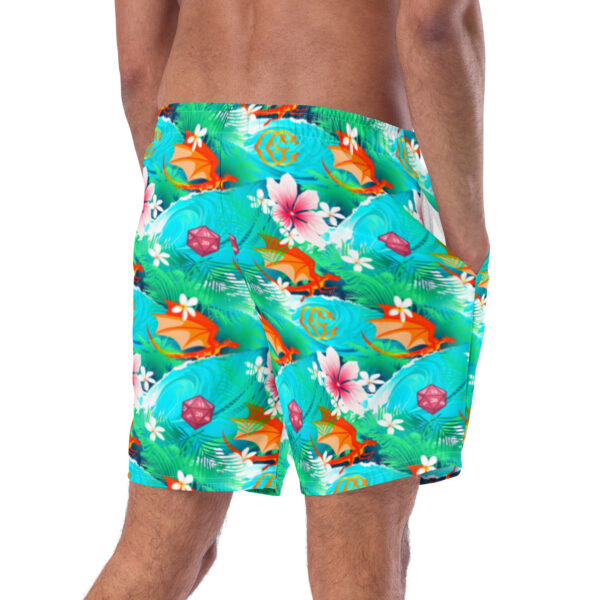 Dragon Hawaiian Print Swim Trunks - Image 2