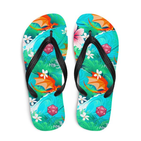 Dragon Hawaiian Print Flip-Flops - Image 2