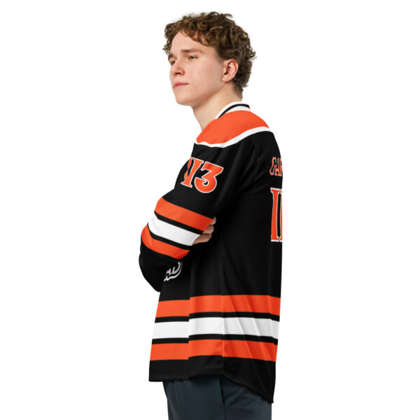 Orcus Black With Orange Hockey Jersey - Image 4
